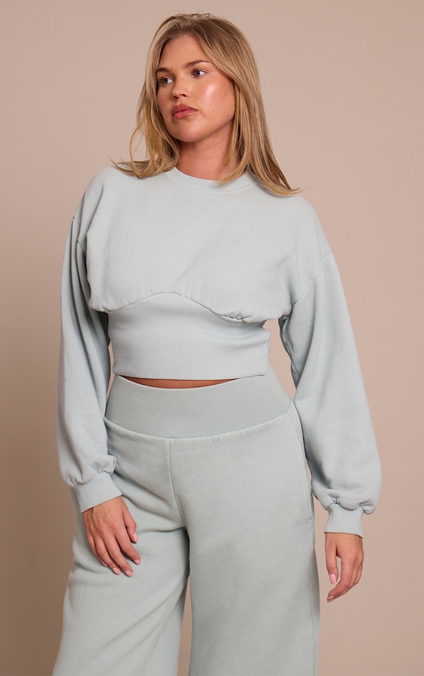 Shape Mint Green Cinched Waist Sweatshirt