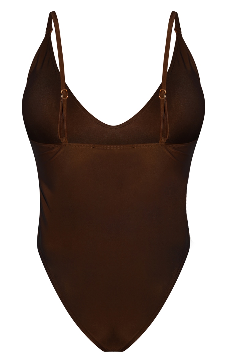 Chocolate Basic Low Scoop Swimsuit image 6