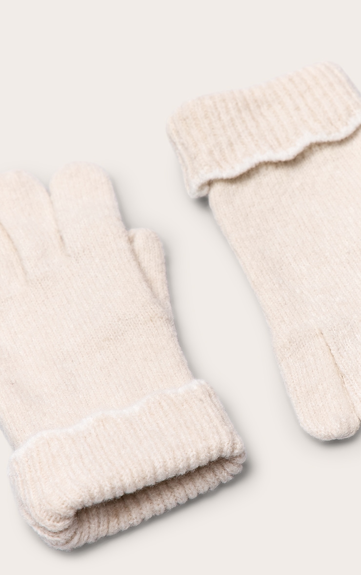 Gants avoine à bordure festonnée crème image 3