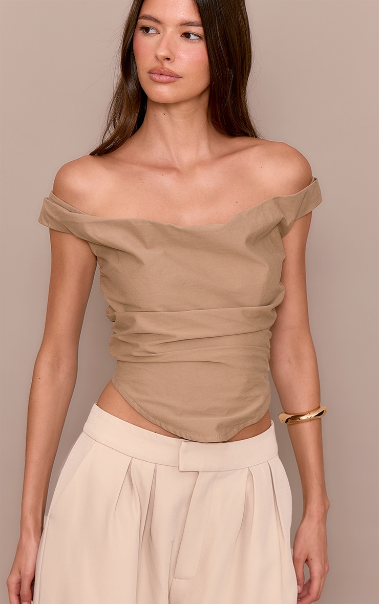 Mushroom Ruched Corset Top image 4