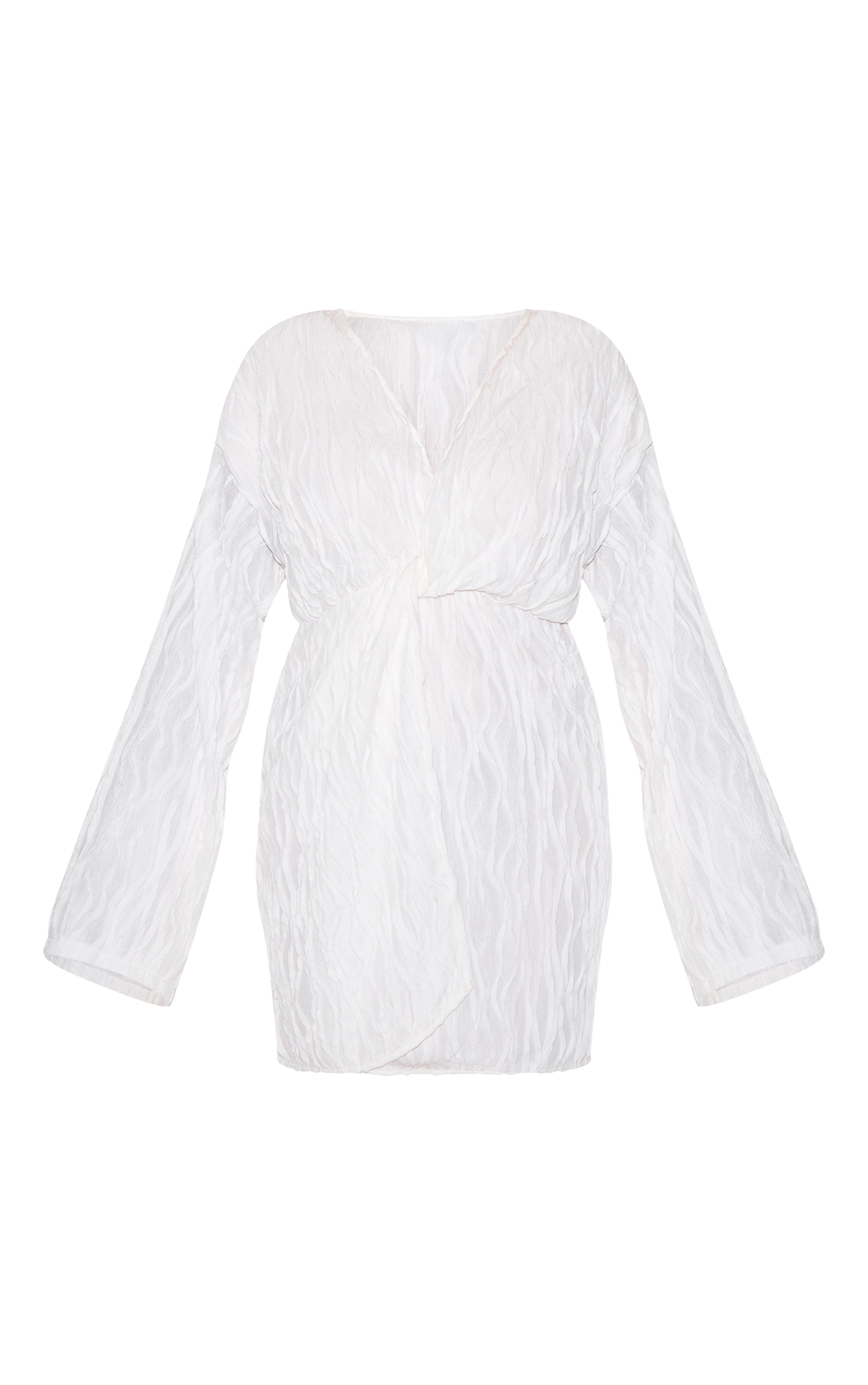 Plus Robe texturée blanche à devant portefeuille image 5