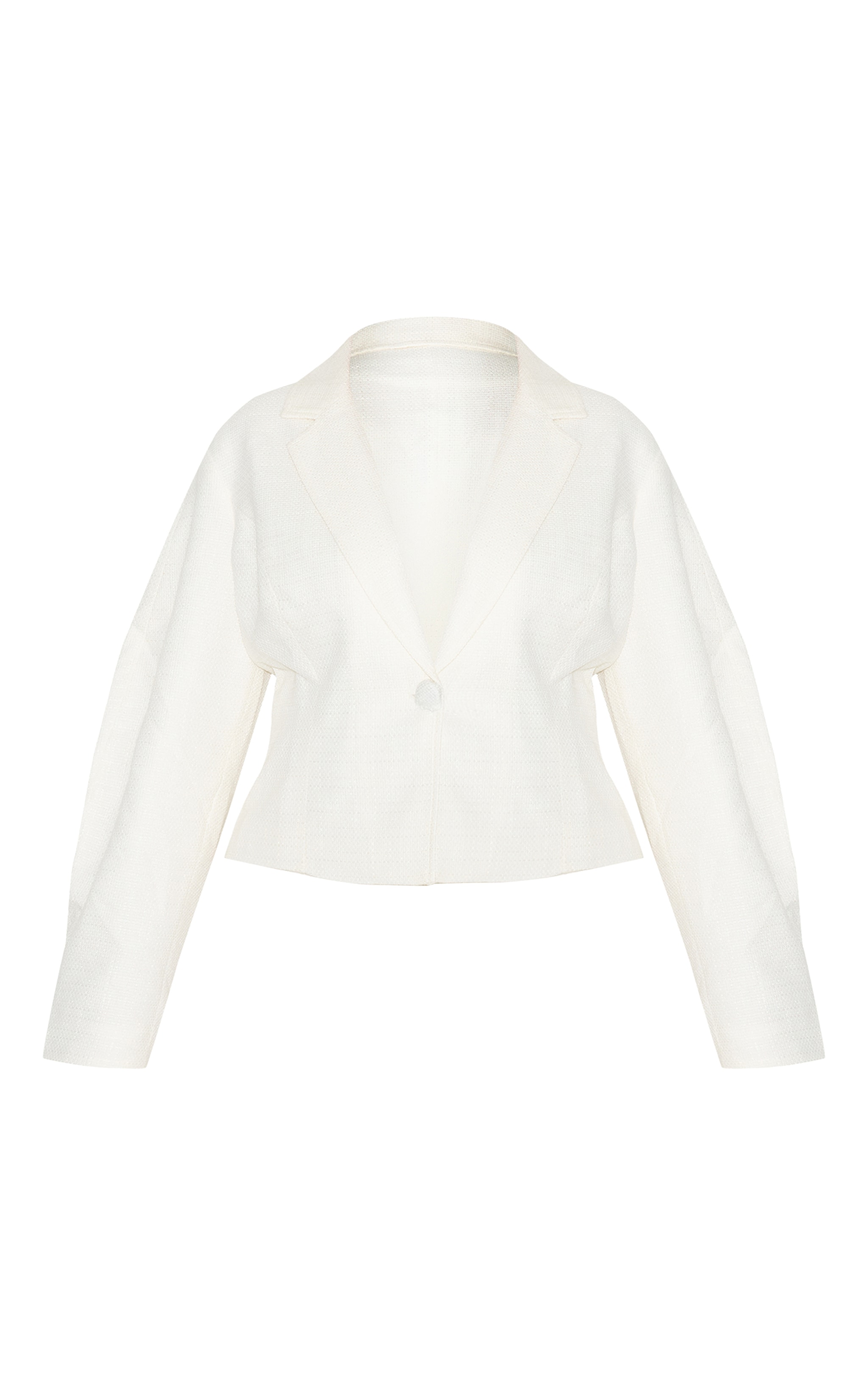 Plus Blazer bouclé crème à taille cintrée image 5