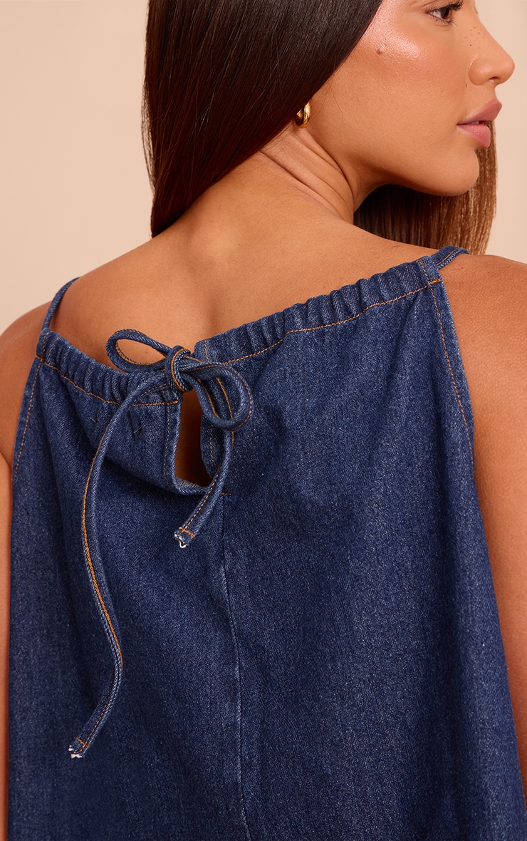Tall Indigo Floaty Sleeveless Denim Top image 4