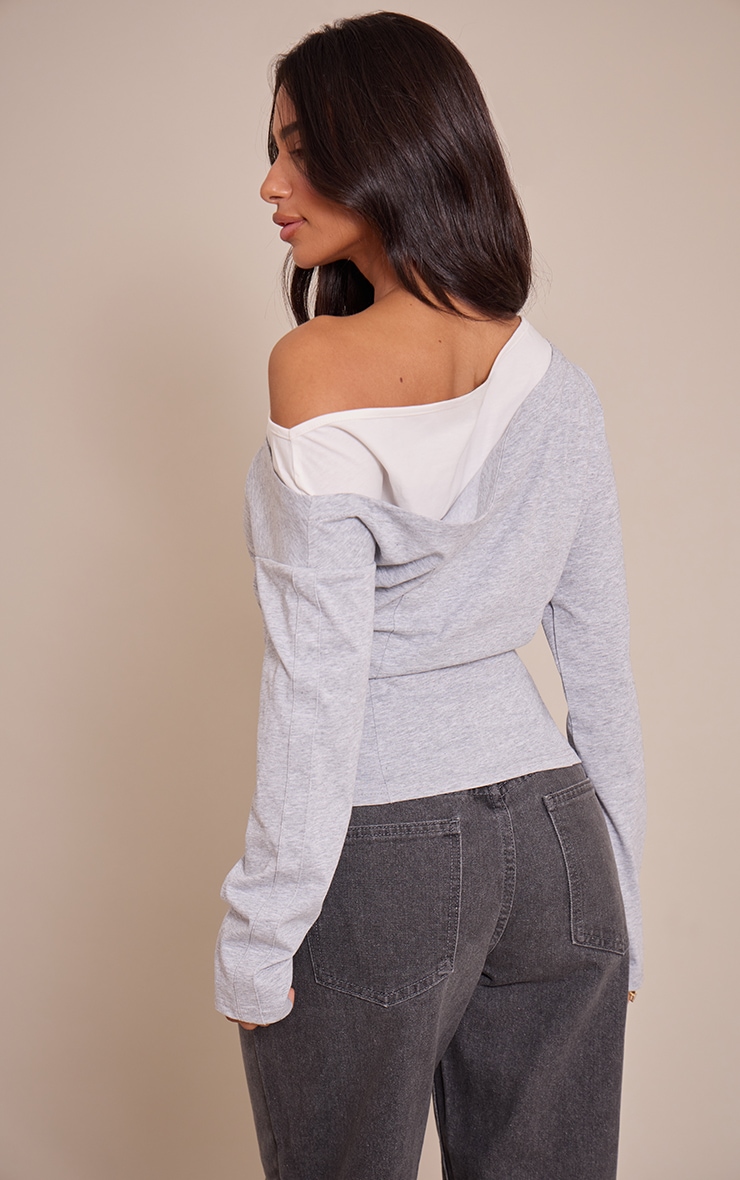 Petite Top doublé asymétrique multicolore image 2