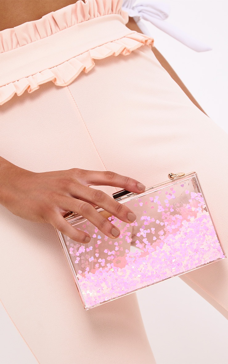 Pink Sequin Clear Box Clutch Accessories PrettyLittleThing USA