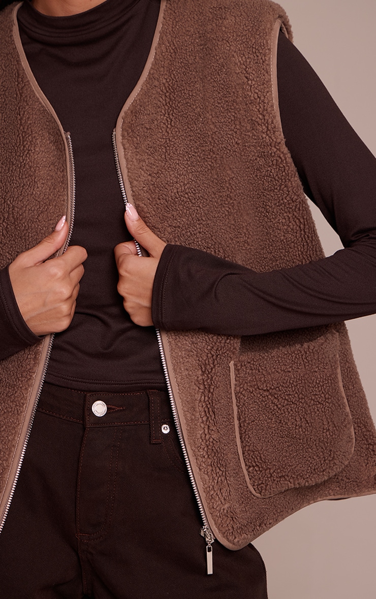 Beige Borg Vest image 4
