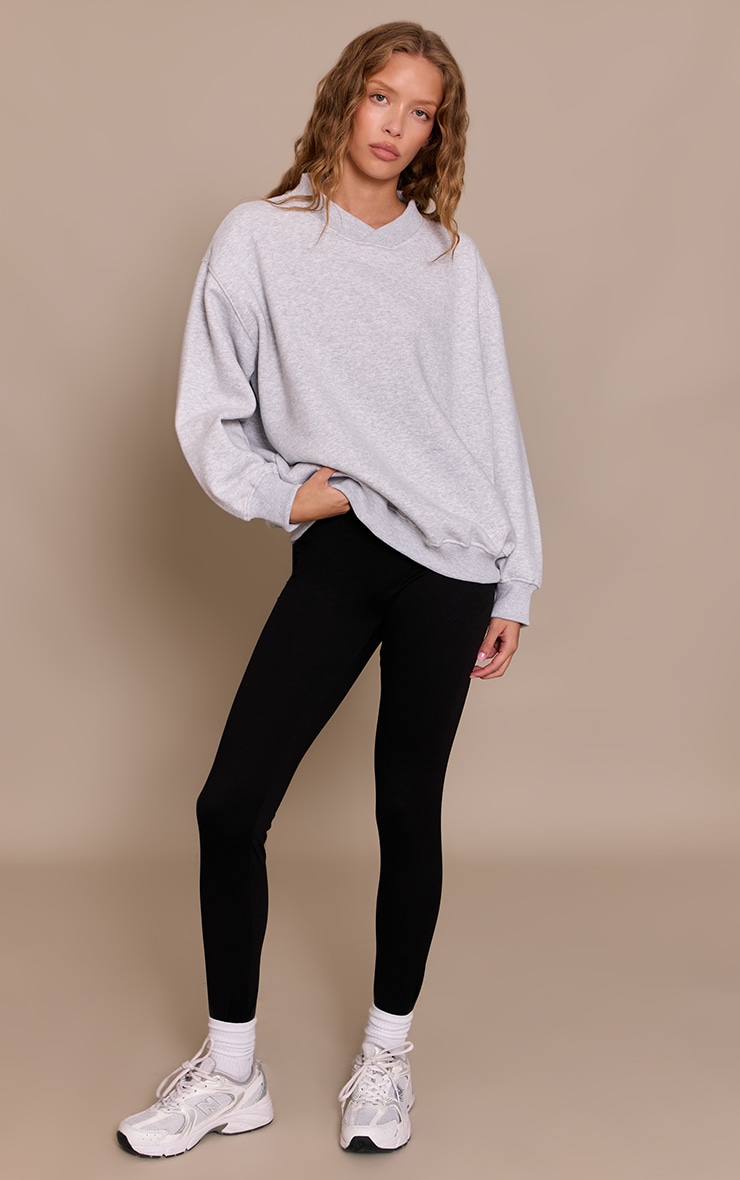 Ash Grey Cotton Fleece Crossfront Sweatshirt image 3