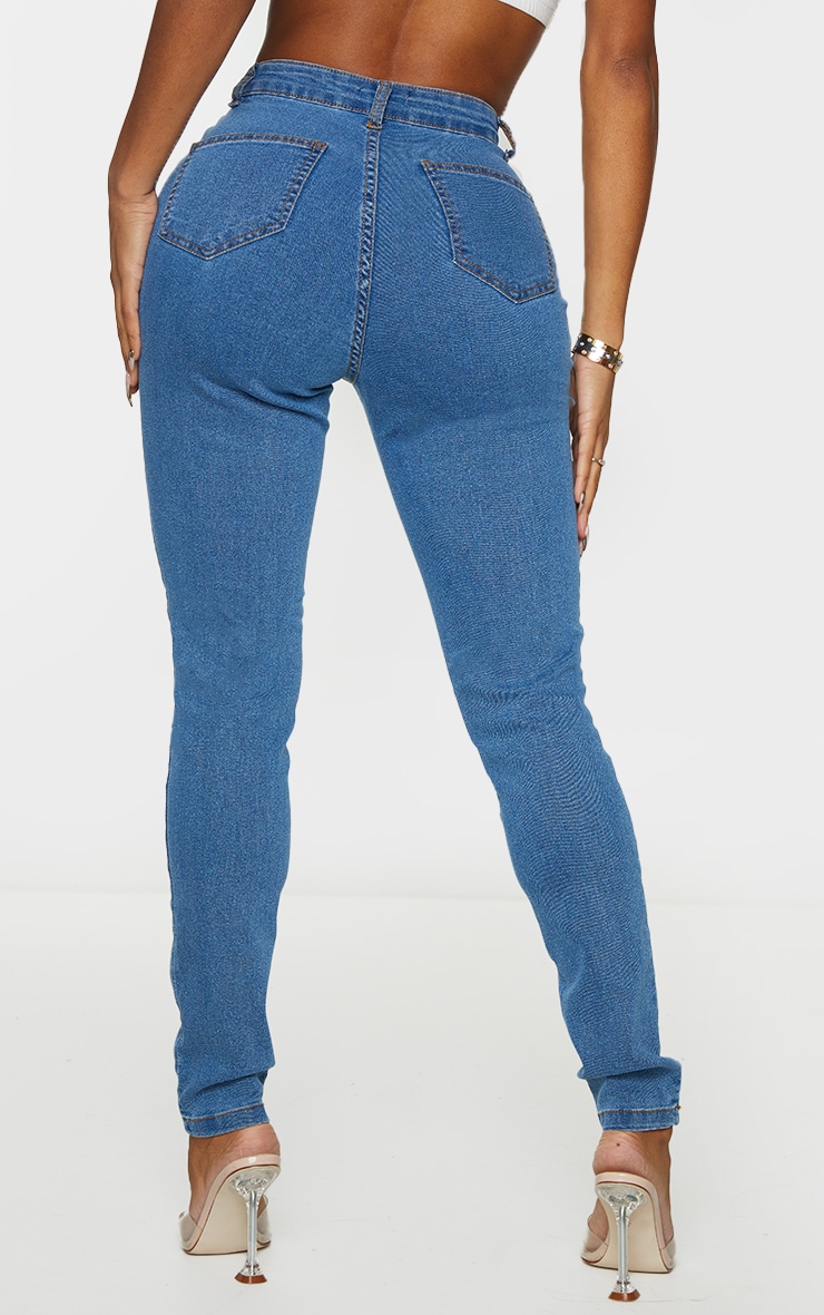 Shape Mid Blue Wash Disco Skinny Jeans image 3