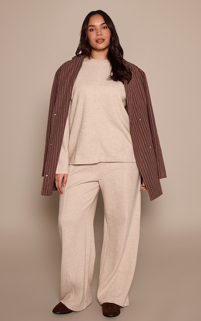 Plus Mocha Soft Rib Straight Leg Joggers