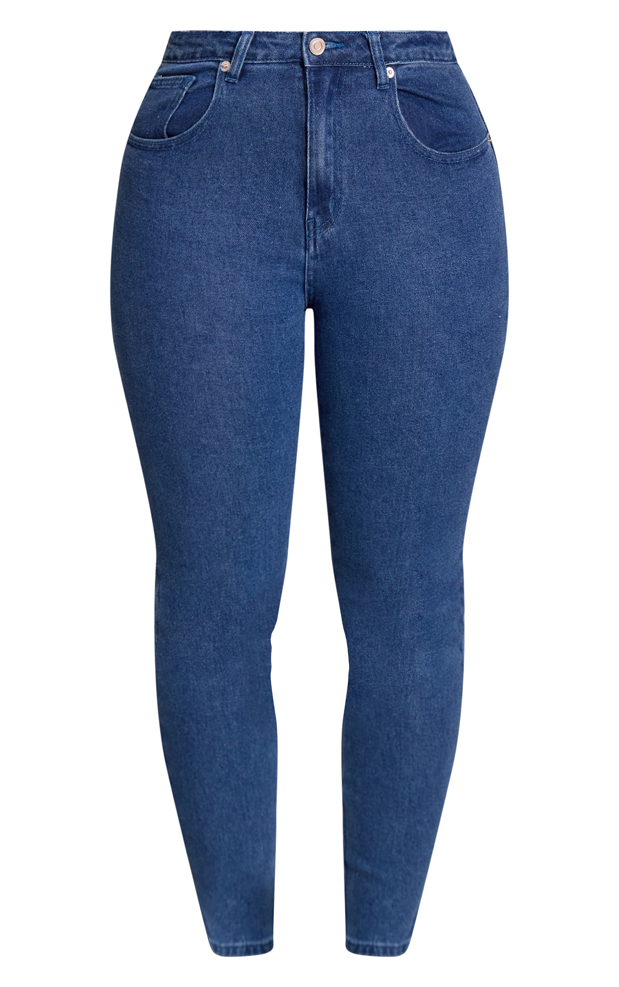 Shape Dark Blue Highwaisted Stretch Denim Pintuck Skinny Jeans image 5