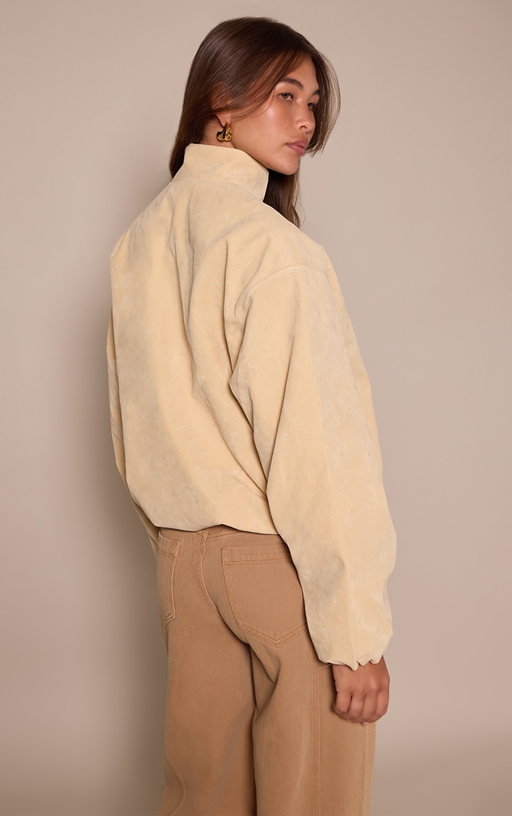 Buttercream Suede Bomber Jacket image 2