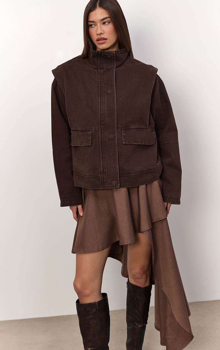 Mushroom Woven Layered Asymmetric Skirt image 4