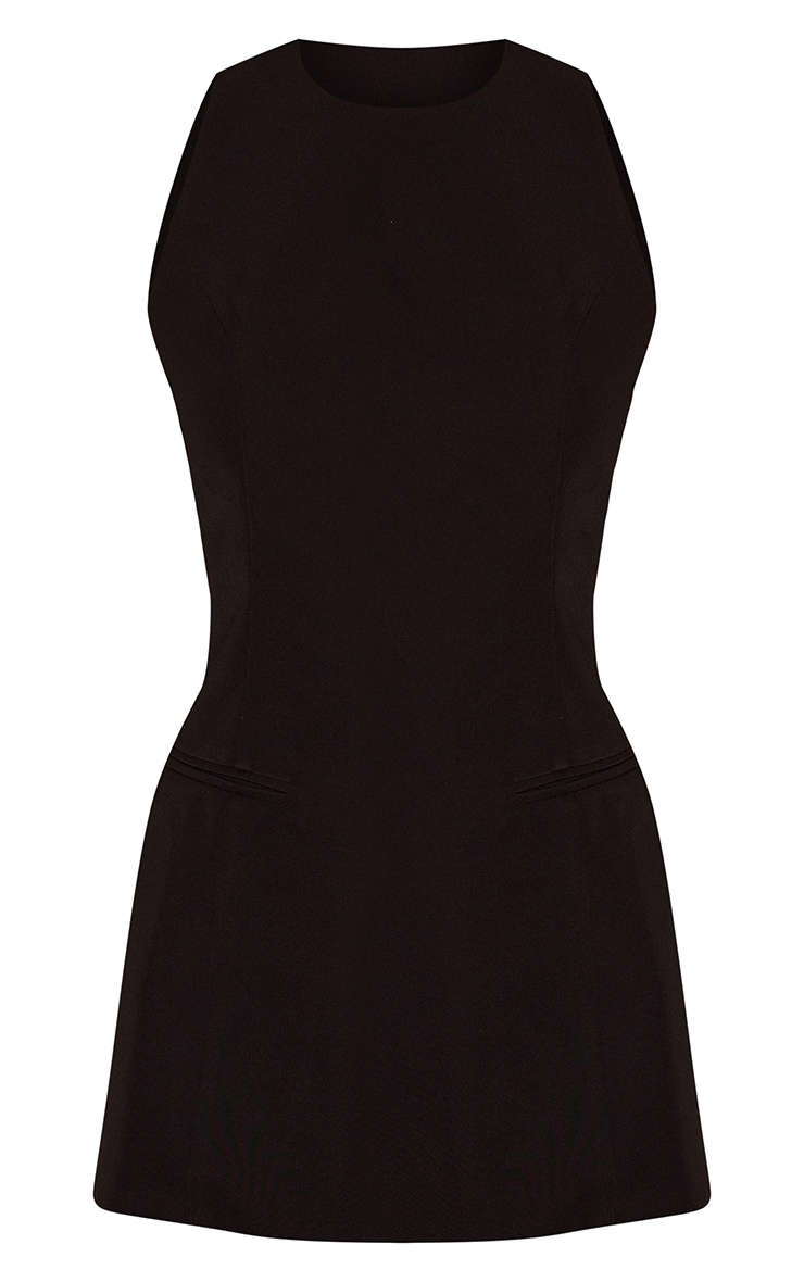 Black Tailored Fitted Longline Vest  image 5