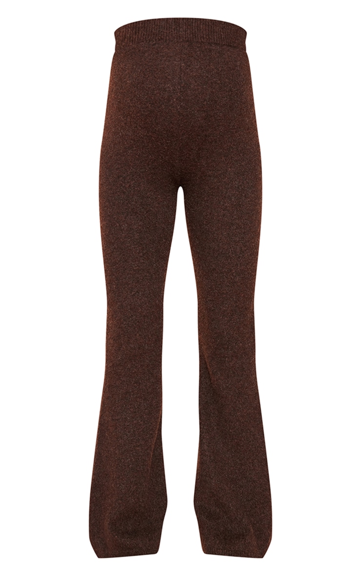 Maternity Chocolate Brown Luxe Knit Flared Pants image 5