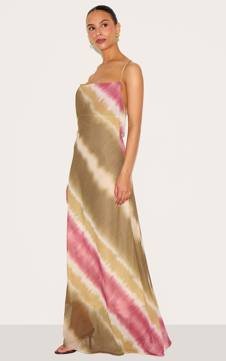 Petite Robe longue fluide multicolore à bretelles fines et perles image 2