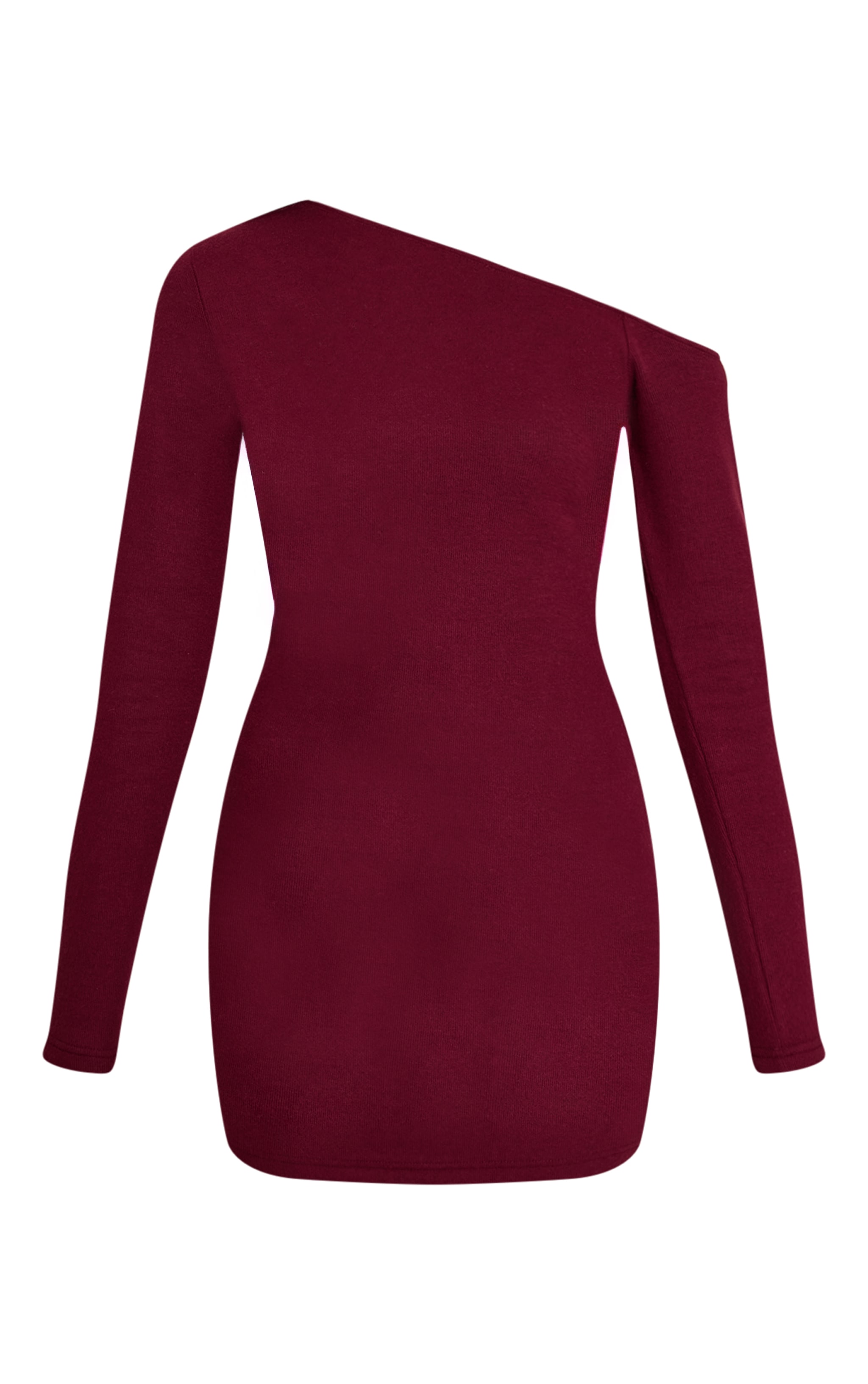 Robe moulante asymétrique très douce prune à manches longues image 5