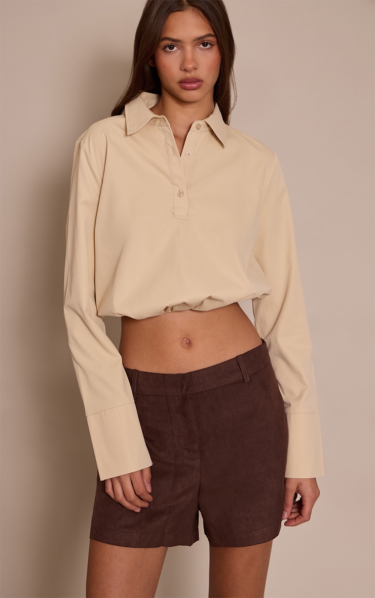 Stone Woven Bubble Hem Shirt  image 1