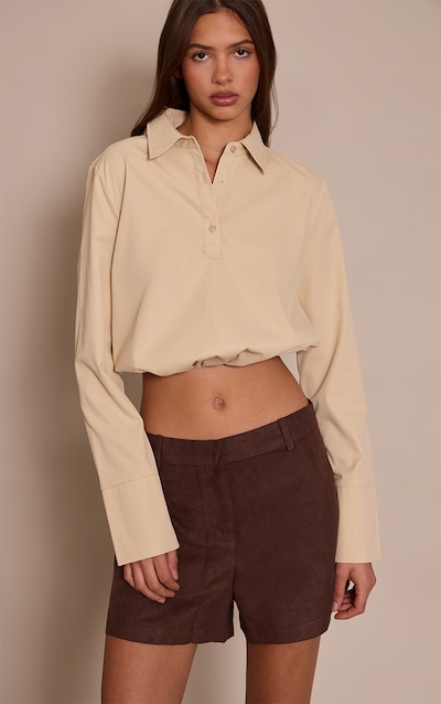 Stone Woven Bubble Hem Shirt