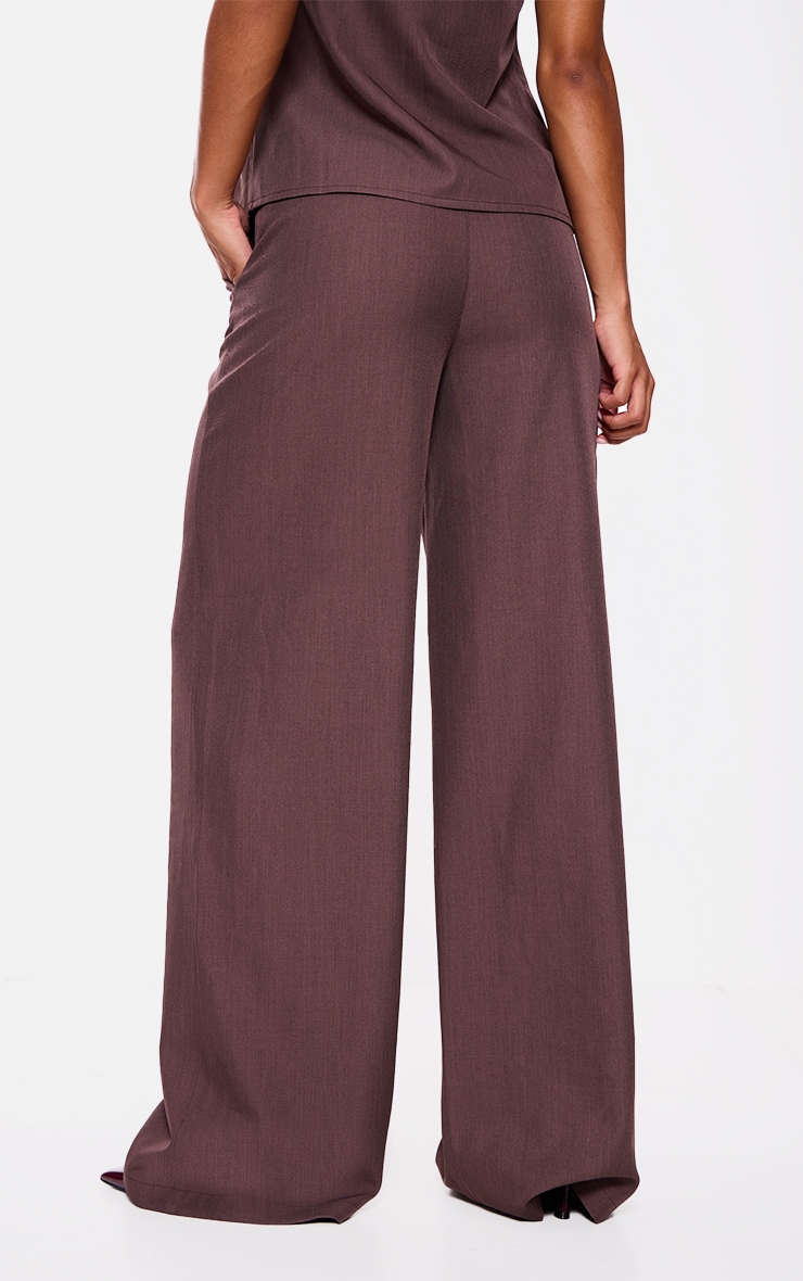 Chocolate Woven Straight Leg Trousers image 3