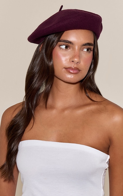 Plum Soft Knit Beret