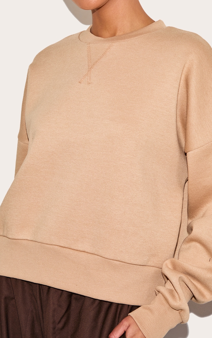 Sand Boxy Basic Sweatshirt image 4