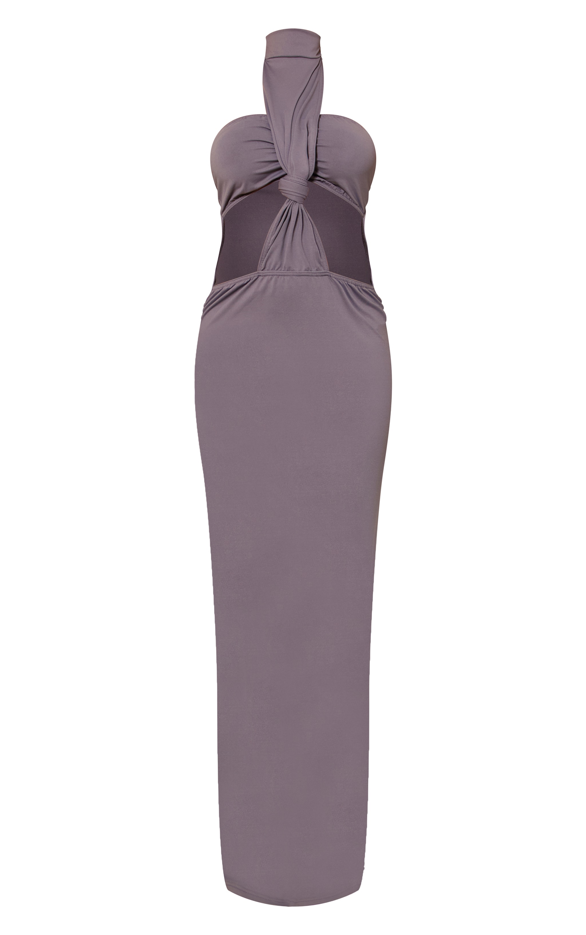 Charcoal Soft Touch High Neck Bandeau Maxi Dress image 1