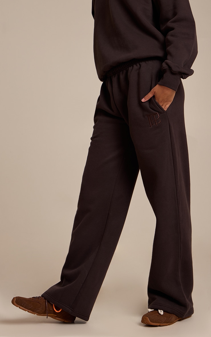 Chocolate Prettylittlething Straight Leg Sweatpants image 2
