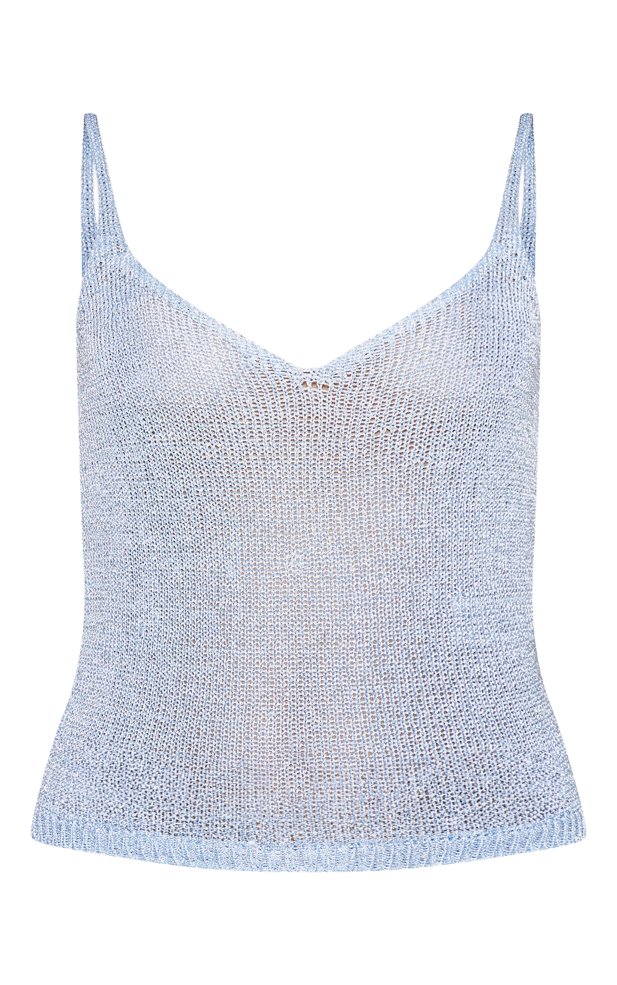 Blue Sequin Knit Cami Top | Knitwear | PrettyLittleThing USA