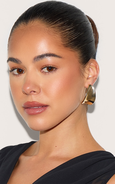 Boucles d'oreilles XXL incurvées dorées