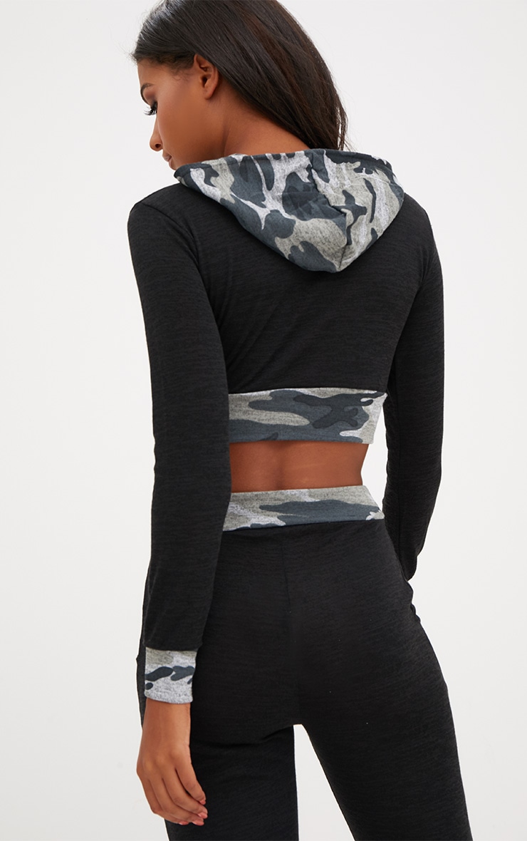 Black camouflage hoodie Clearance