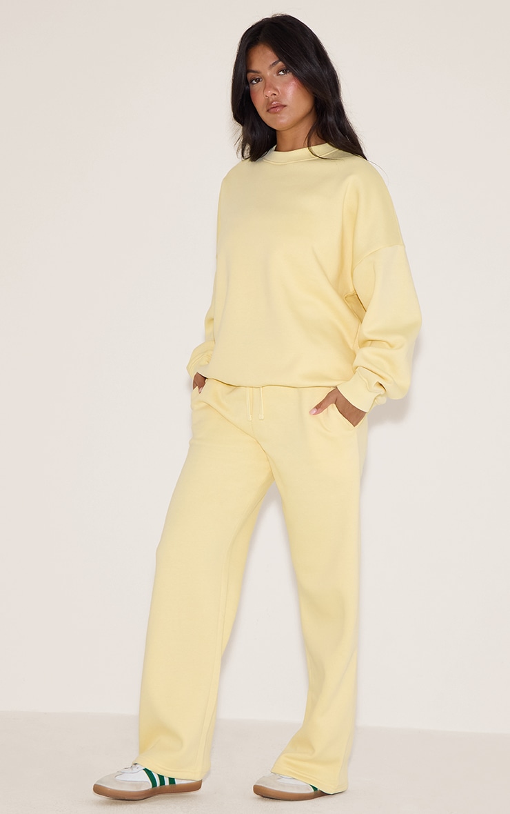Butter Yellow Oversized Sweat Tracksuit Set image 1