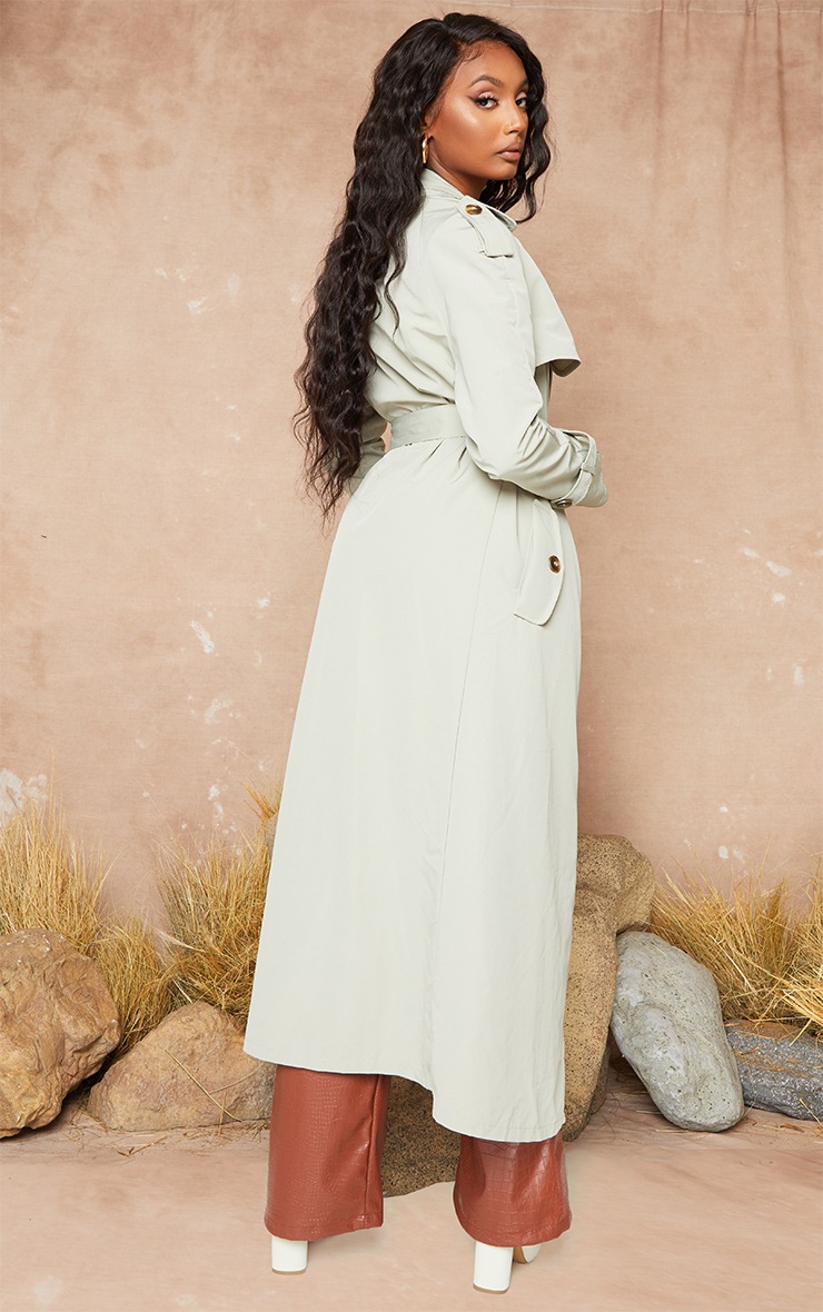 Pale Khaki Oversized Trench Coat PrettyLittleThing CA