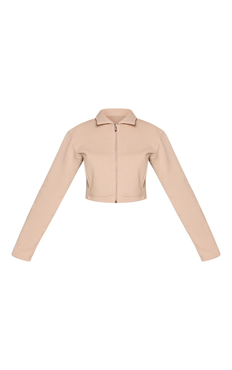 Petite Stone Cropped Zip Through Collared Sweatshirt  image 5