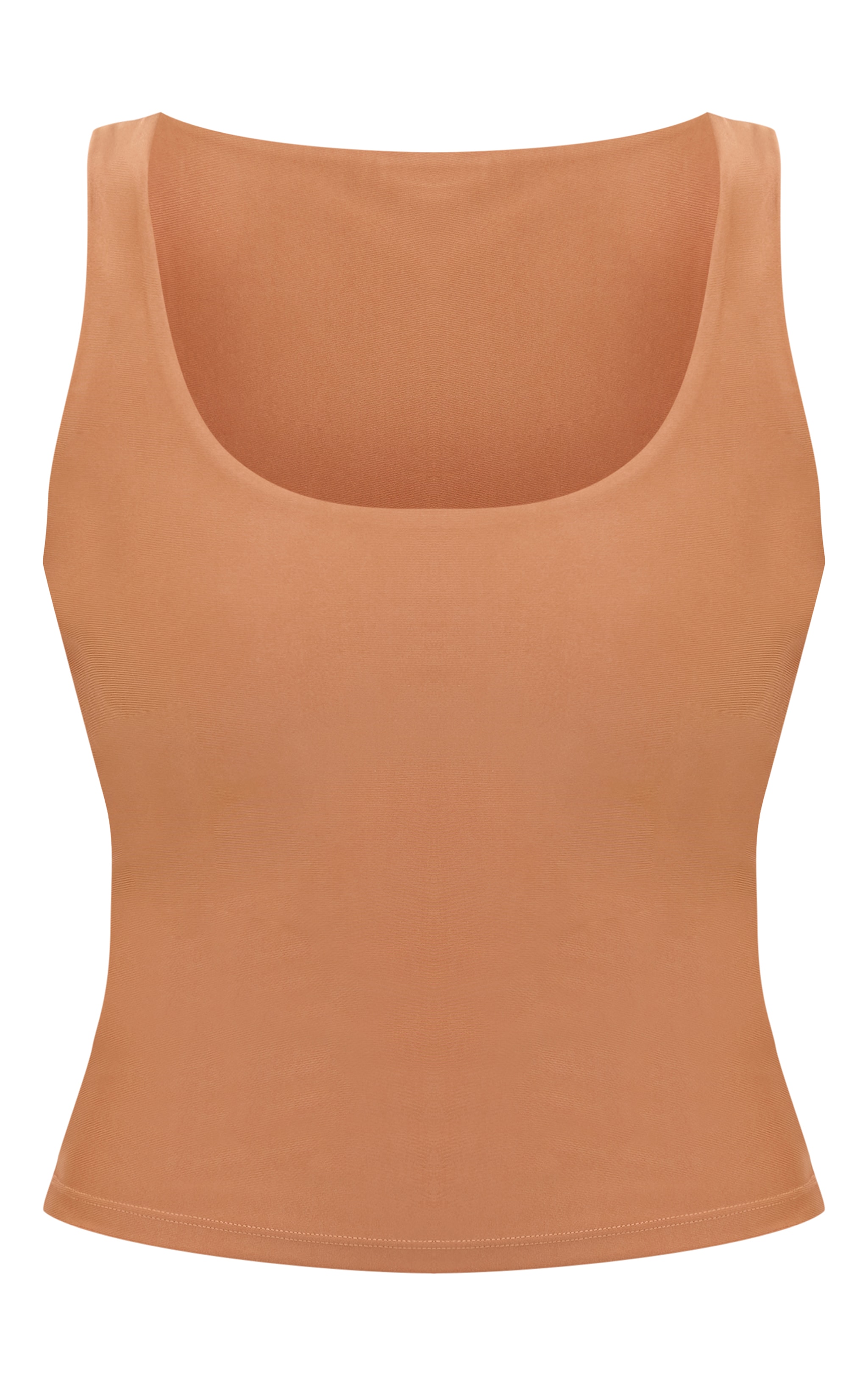 Almond Polyamide Scoop Neck Vest Top image 5