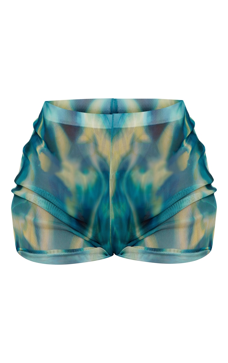 Blue Water Print Mesh Beach Shorts Swimwear PrettyLittleThing AUS
