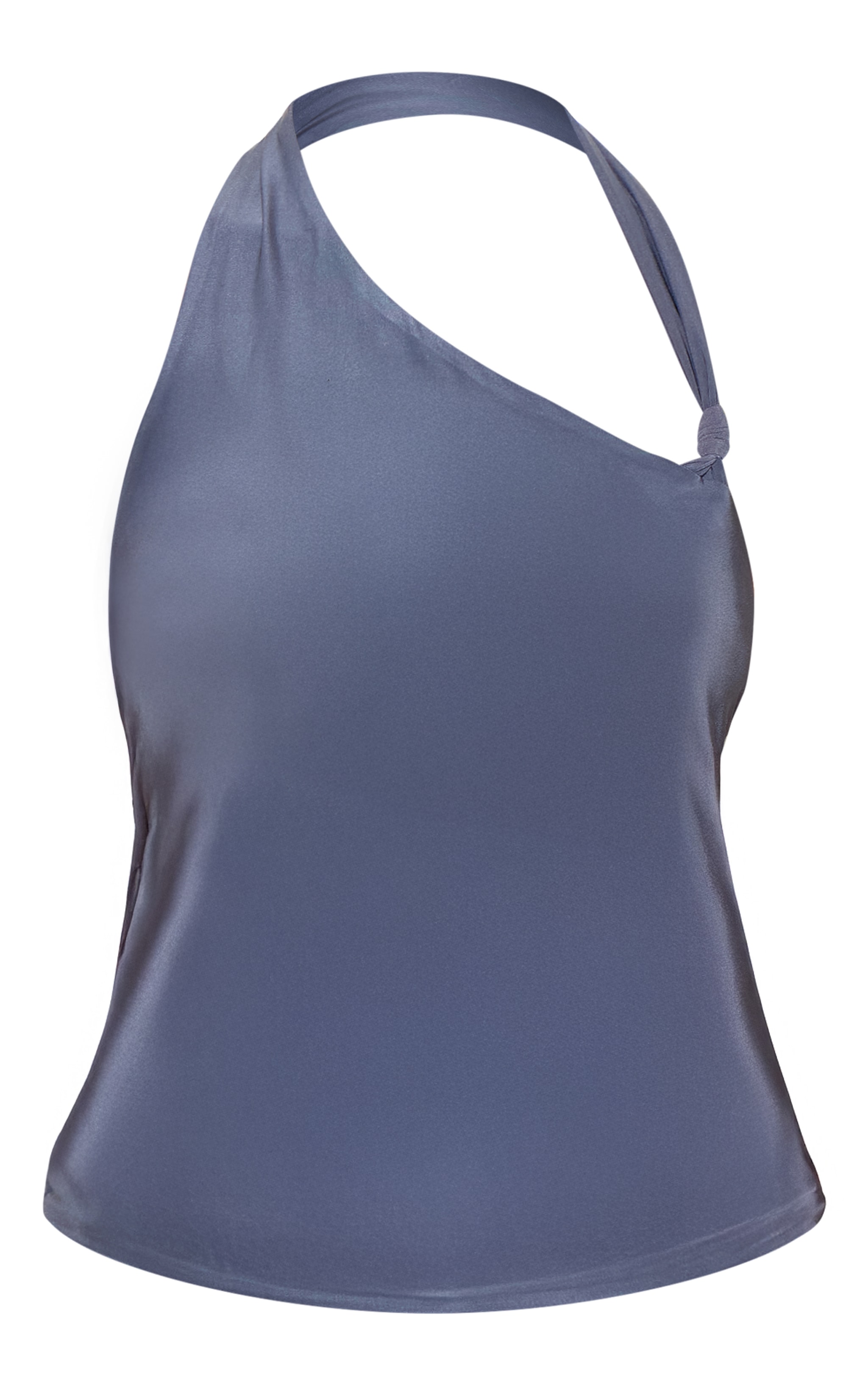 Slate Grey Slinky Halterneck Knot Detail Top image 5