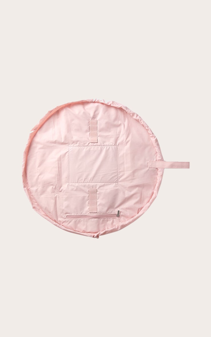 The Flat Lay Co. Drawstring Makeup Bag in Sweet Pink Hearts Parachute image 2