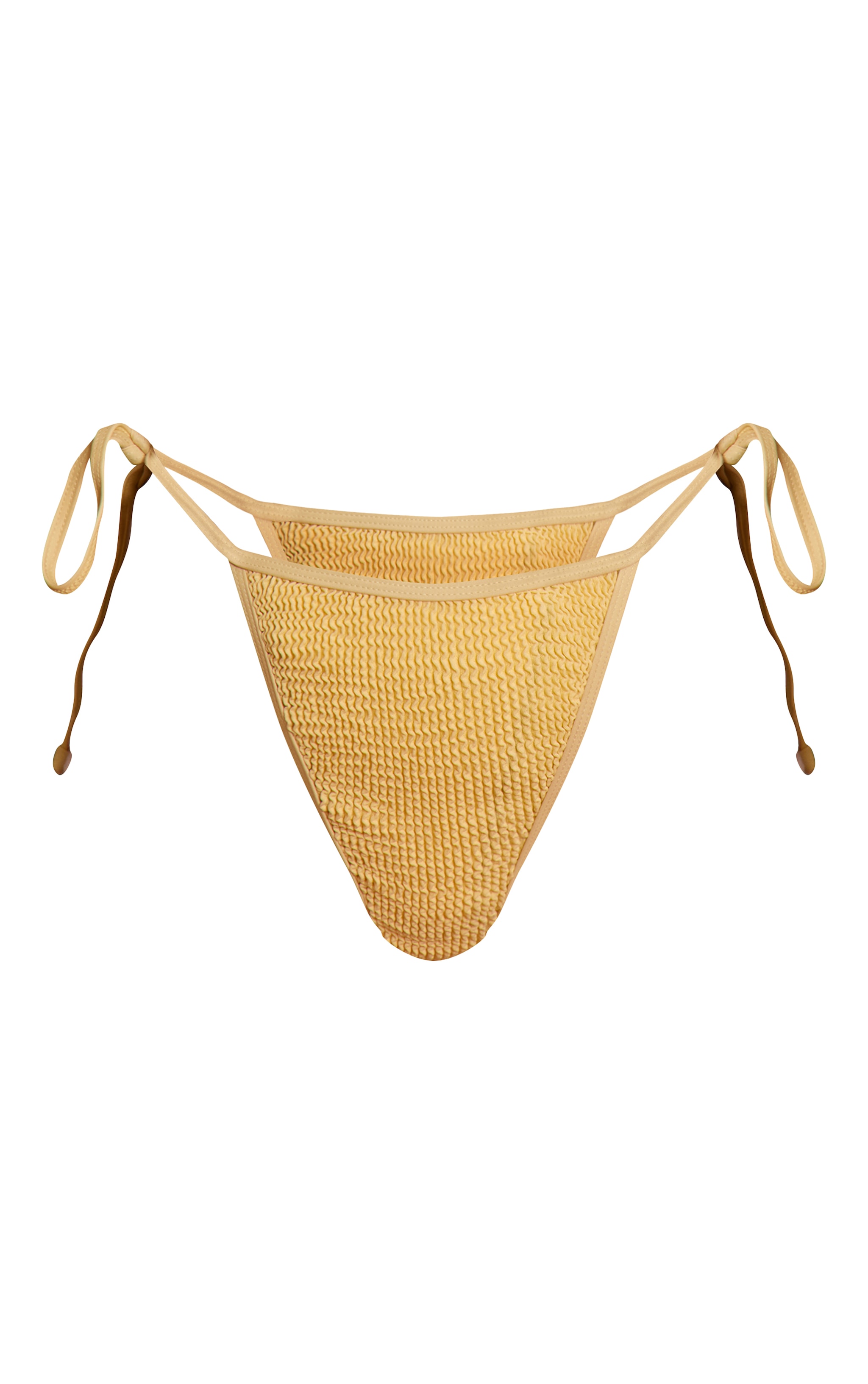 Butter Yellow Crinkle Double Tie Side Bikini Bottoms image 5