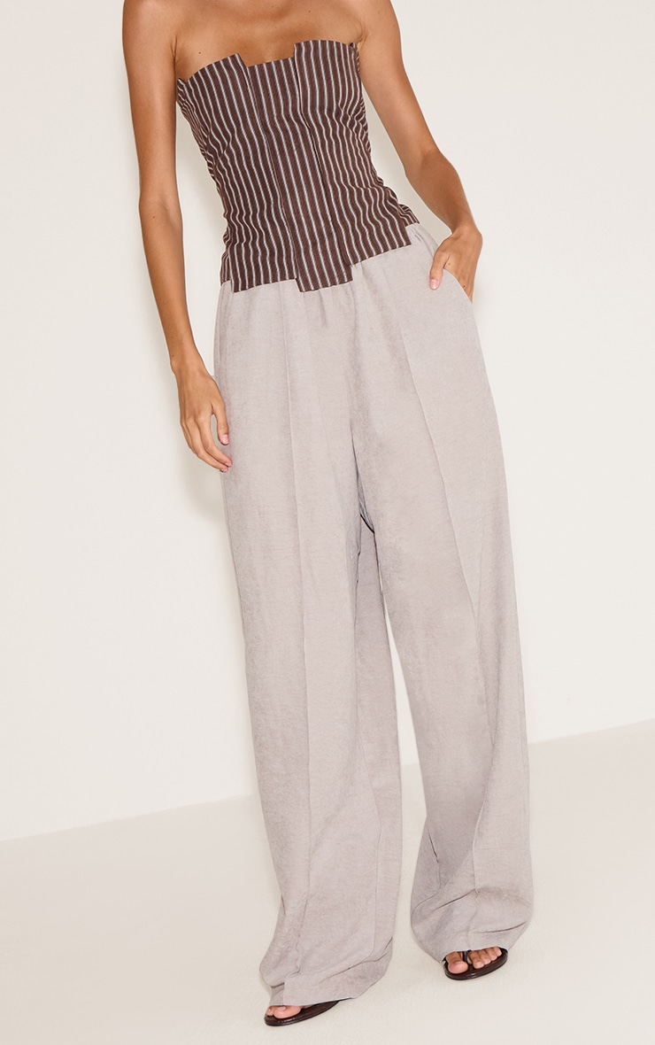 Mushroom Peachskin Wide Leg Pants image 2