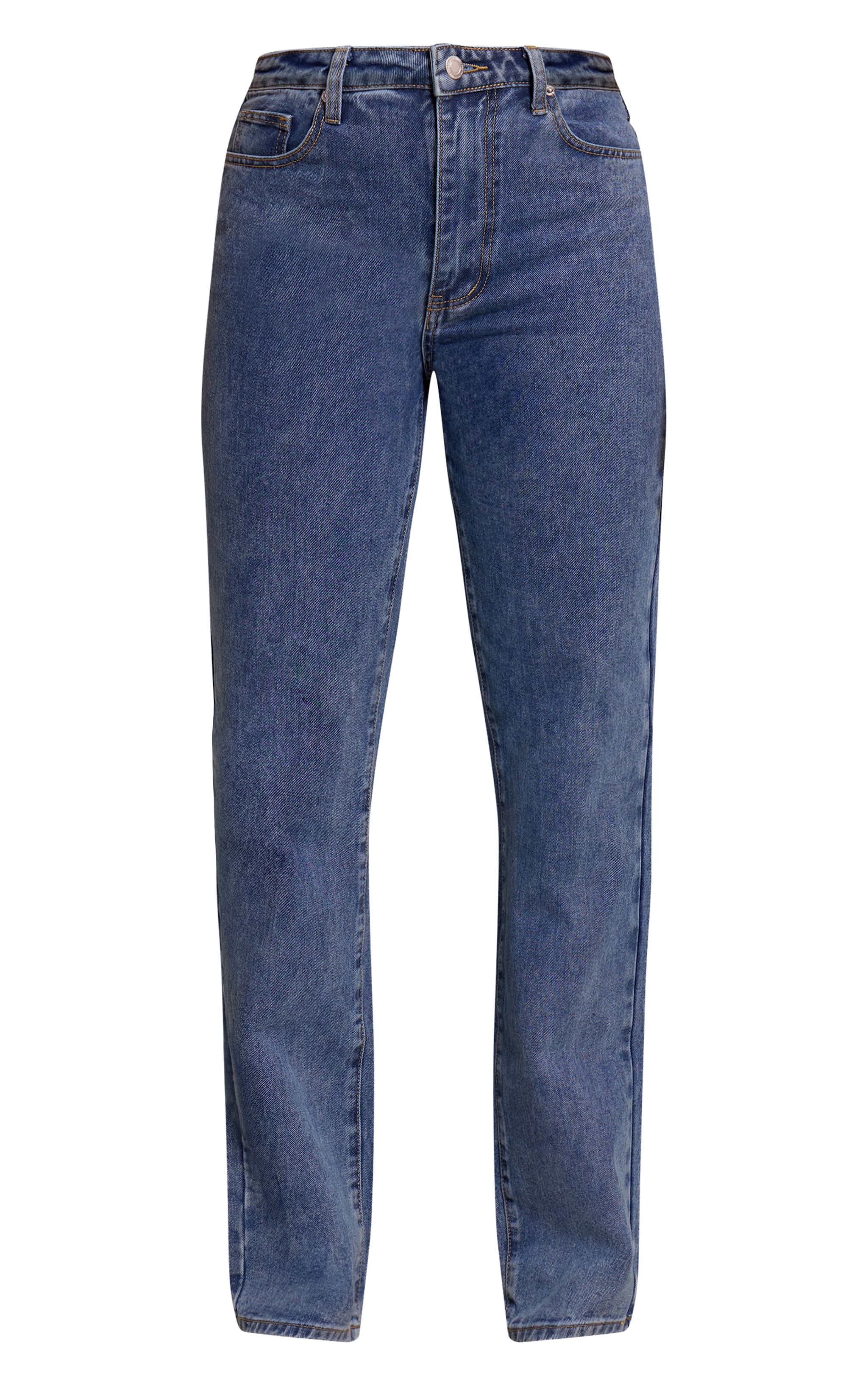Tall Mid Blue Wash High Waist Straight Leg Jeans image 5