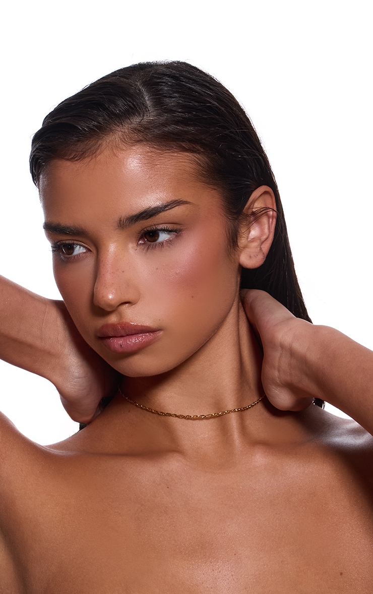 Gold Water Resistant Twist Link Necklace image 2