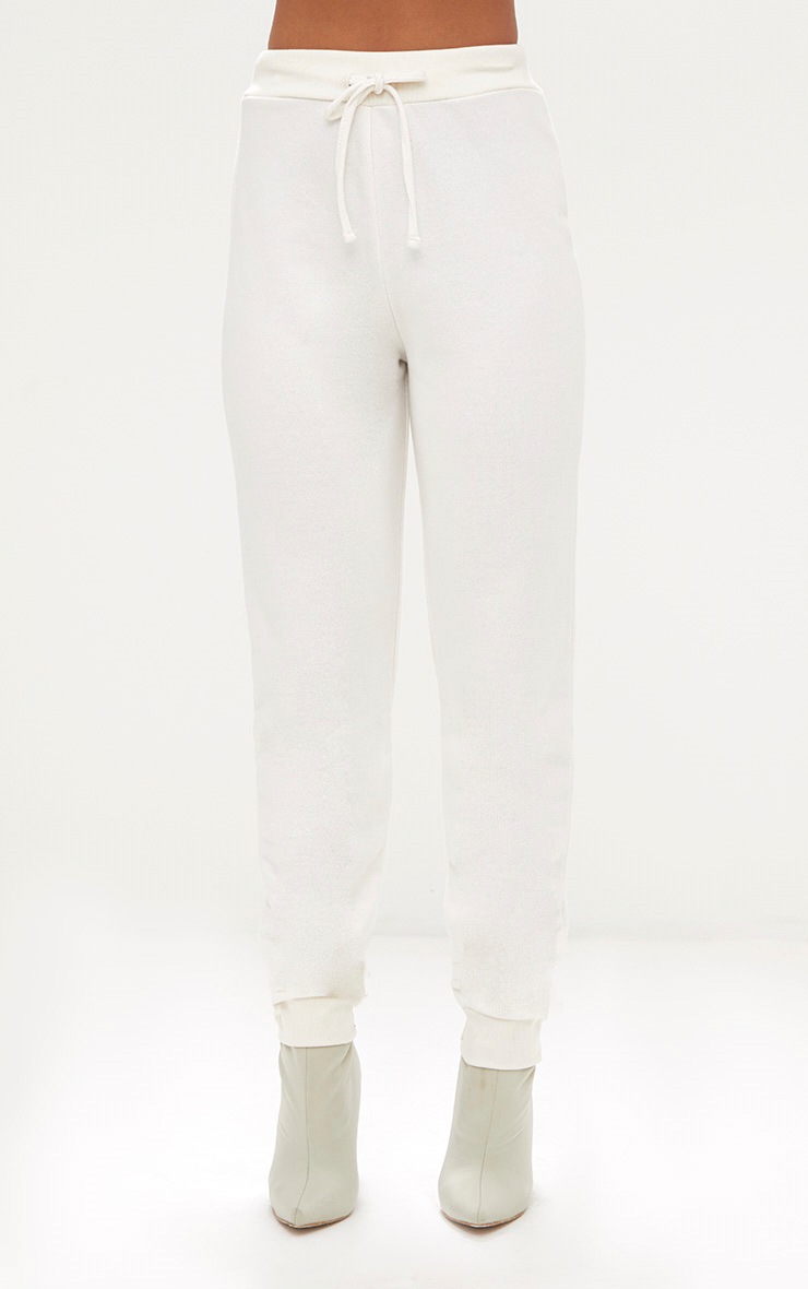 Cream Slim Leg Sweatpants image 2