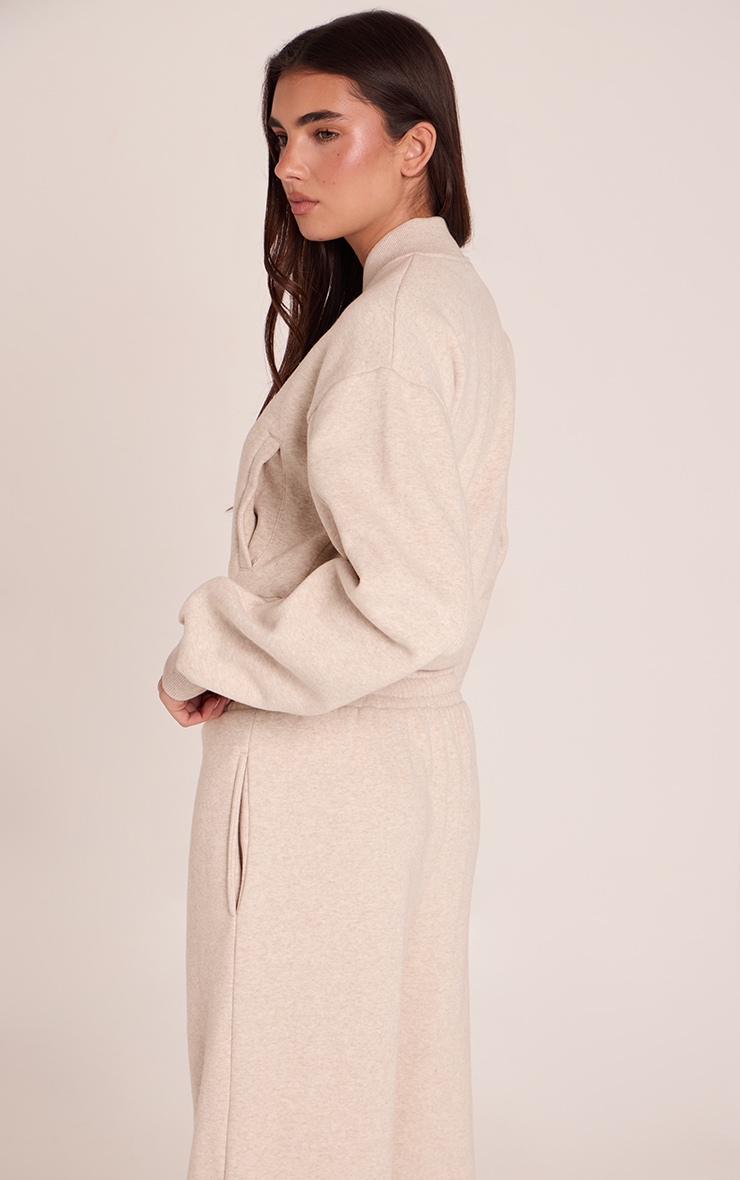 Veste bomber en coton polaire avoine à zip doublé image 2