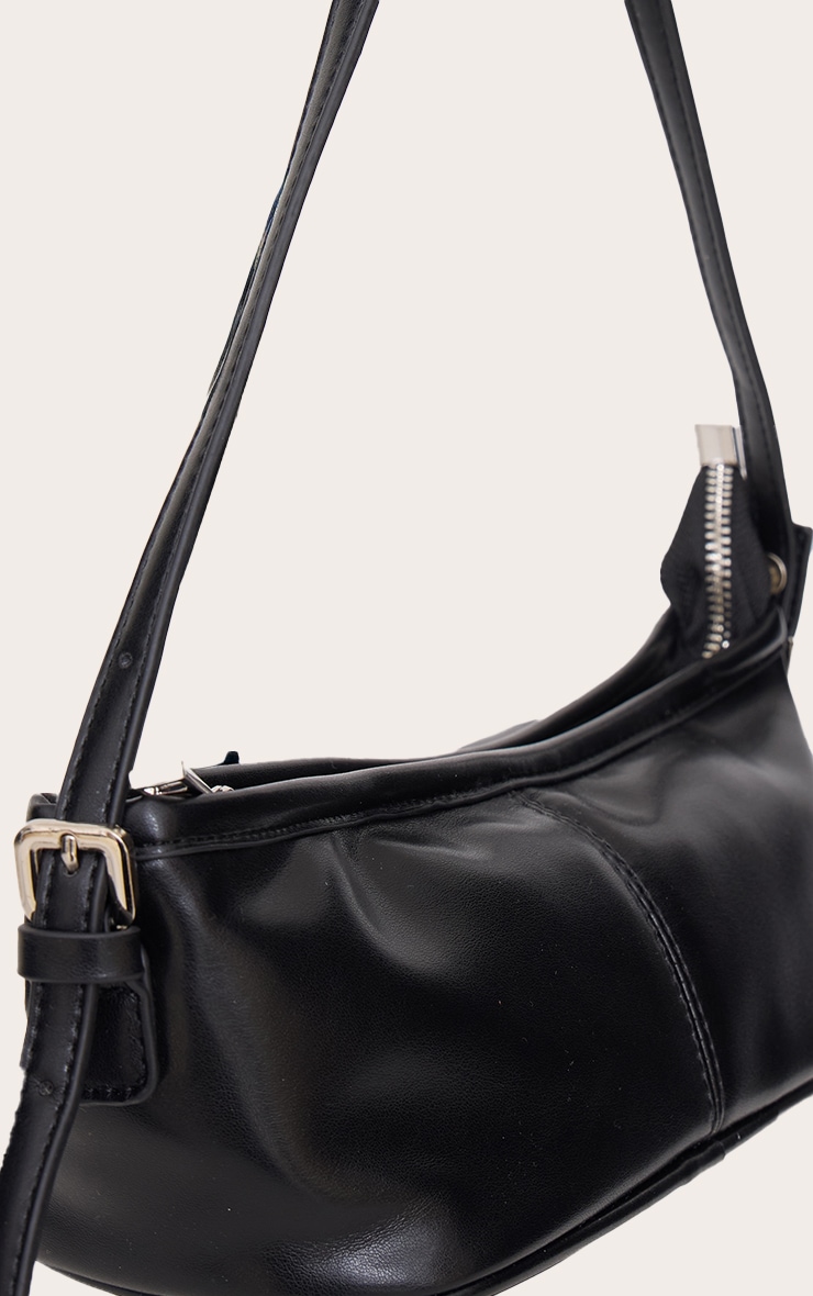 Black PU Slim Buckle Strap Shoulder Bag image 2