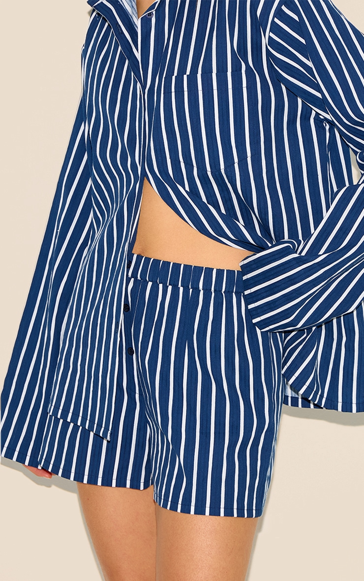 Navy Striped Floaty Shorts image 5