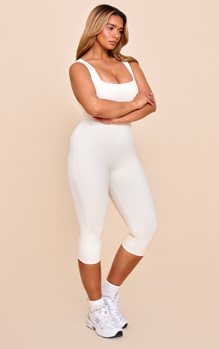 Shape Butter Cream Active Sculpt Square Neck Capri Unitard image 3