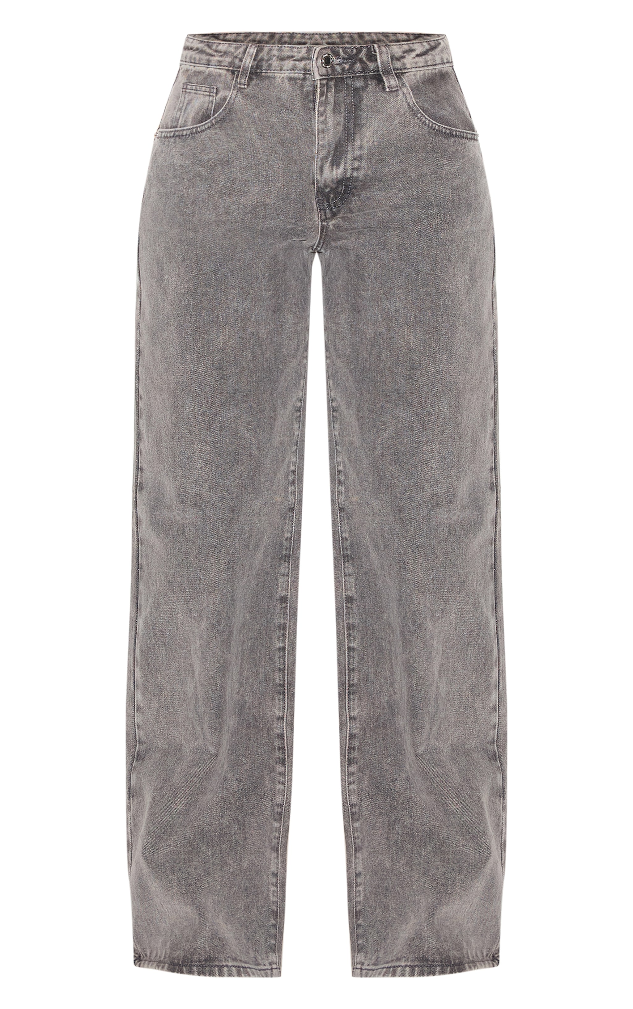 Tall Jean droit gris délavé à taille basse image 5