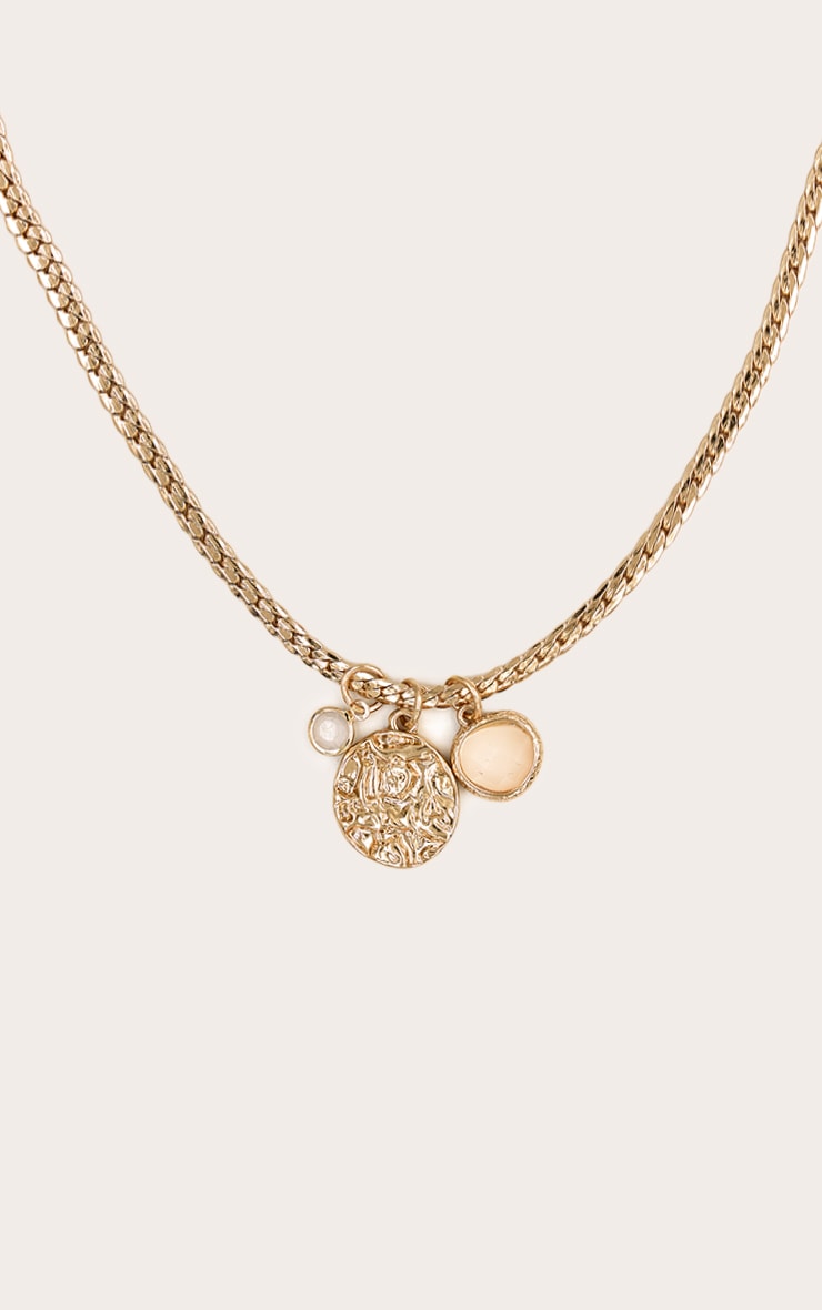 Gold Multi Pendant Chain Necklace image 3