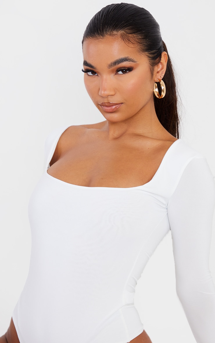 White second skin bodysuit Clearance