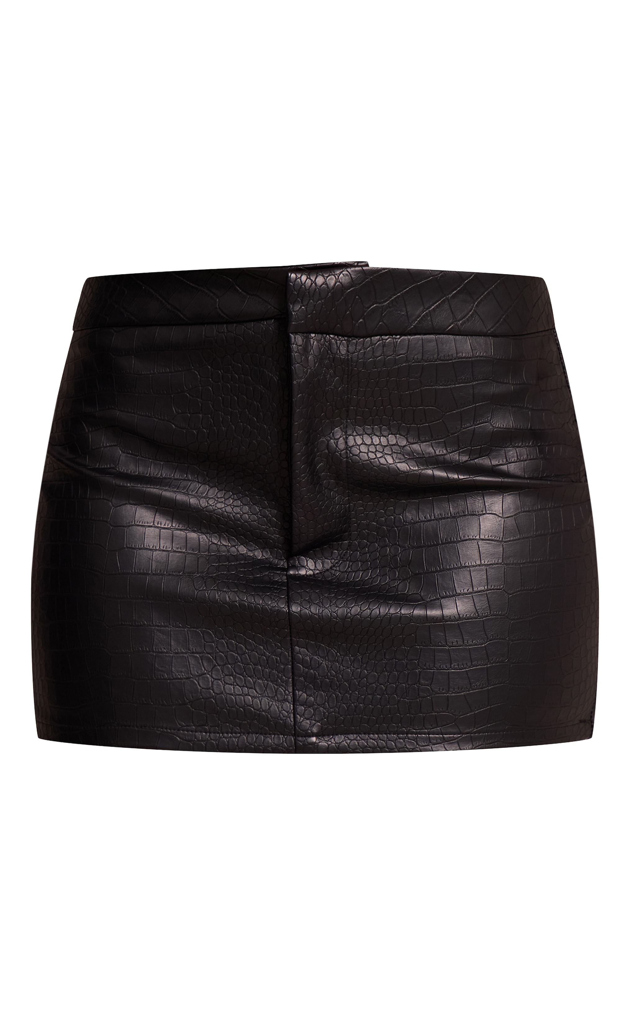 Black Croc Faux Leather Mini Skirt image 6
